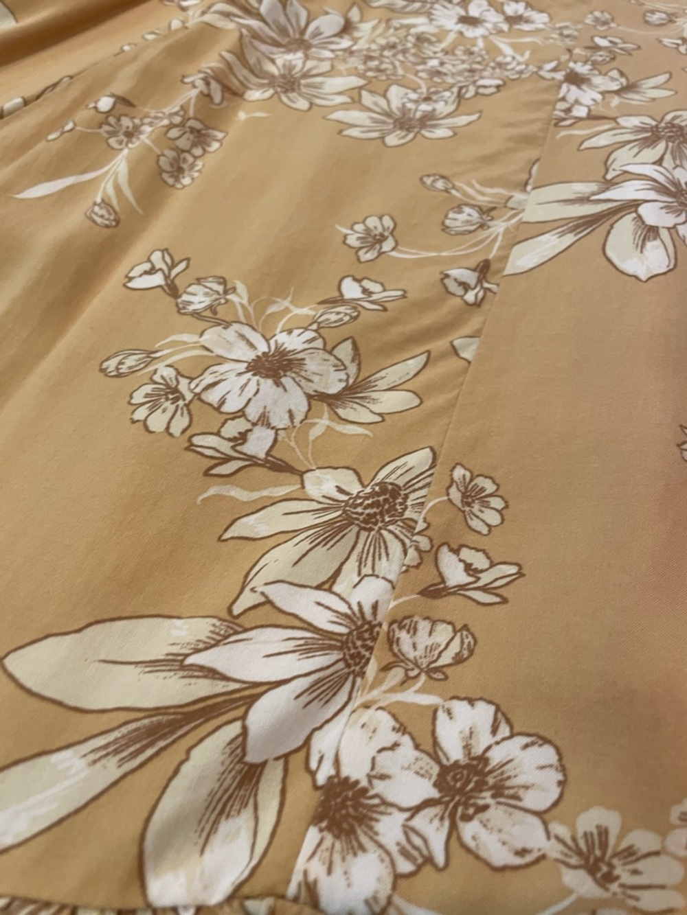 torrid Gold Floral Maxi Dress with White Print and pockets - Picture 12 of 16